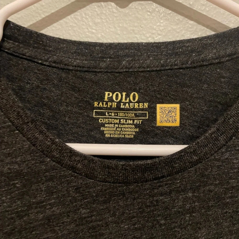 Polo by Ralph Lauren Men's Charcoal Long Sleeve Tee